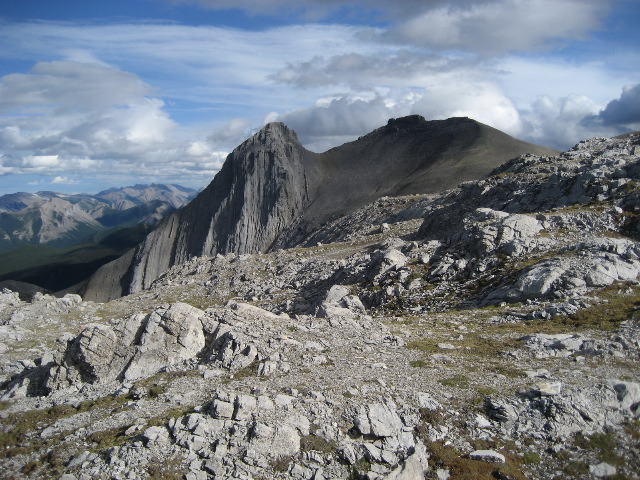 Across to the true summit
