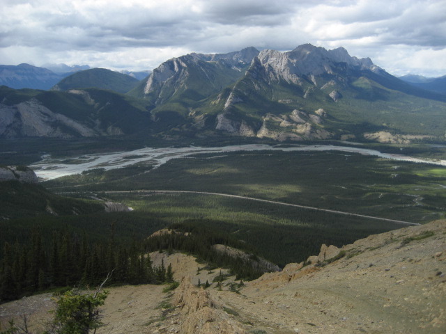 Looking across the Athabasca River valley