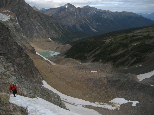 Geoff on the snowfield approach