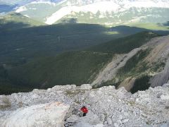 Geoff navigating the falling boulders we directed toward him