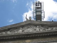 Art museum facade with crane